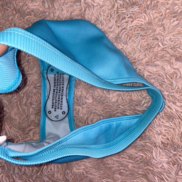 BLUE ONE-SHOULDER BIKINI TOP & CHEEKY BOTTOMS · SIZE S · NWOT - Picture 5 of 7